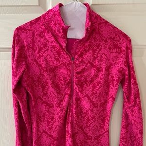 Athleta woman’s xs half zip pink with pattern